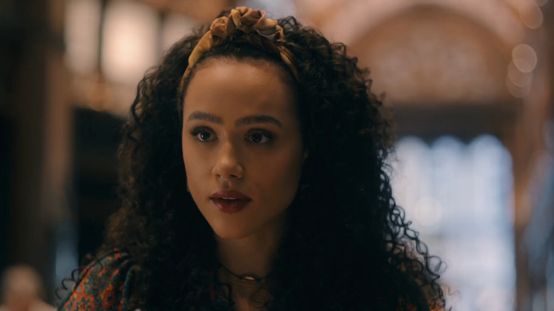 Nathalie Emmanuel as Evie staring with intent in The Invitation
