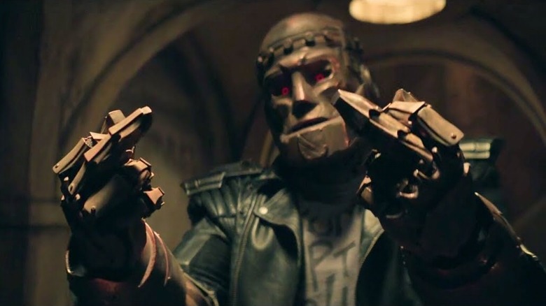 Robotman giving two middle fingers in Doom Patrol