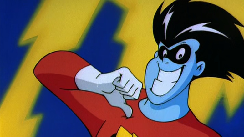 Freakazoid pointing to himself in Freakazoid!