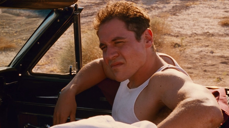 (Mike) Jon Favreau tries to look cool in a convertible in the desert in Swingers