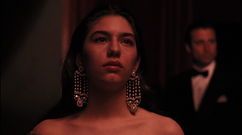 Sofia Coppola as Mary Corleone frowning in The Godfather Part 3