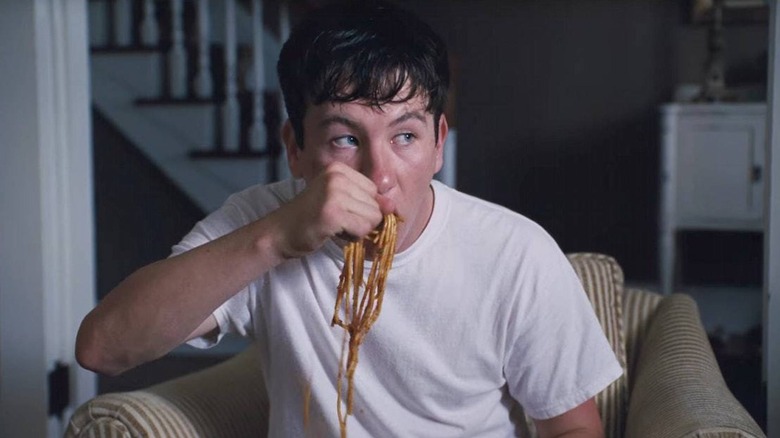Barry Keoghan, as Martin, can't be normal for one minute in the Murphy's house in The Killing of a Sacred Deer