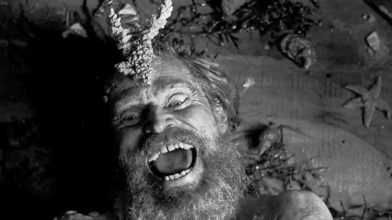 Willem Dafoe as Thomas Wake incarnates Proteus, son of Poseidon, in The Lighthouse