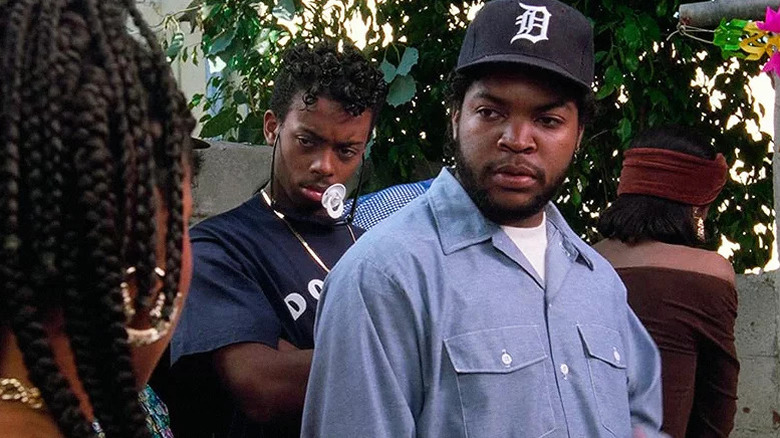 Doughboy Baker (Ice Cube) eyes a young woman in Boyz n the Hood