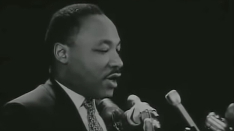 Rev. Martin Luther King Jr. gives a speech