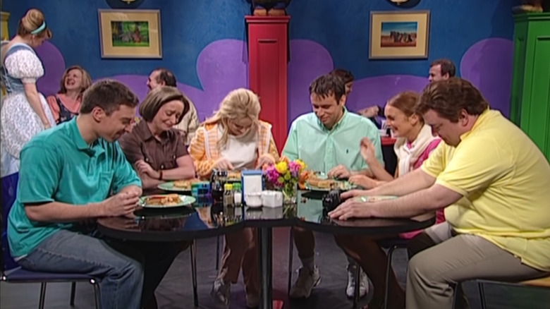 Family eating breakfast