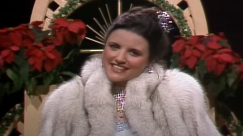 Evangelist April May June (Julia Louis-Dreyfus) delivers a Christmas message on Saturday Night Live