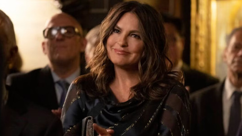 Mariska Hargitay as Olivia Benson smiles in Law & Order: SVU.