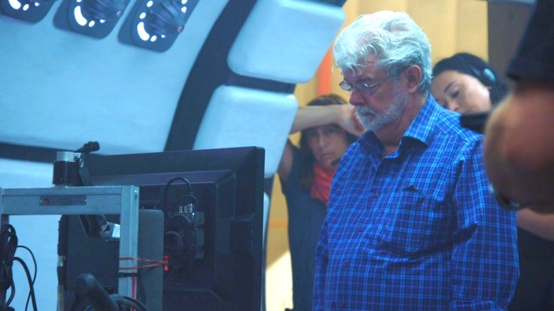 George Lucas visiting set of Solo
