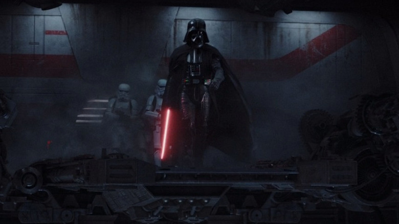 Darth Vader holding red lightsader