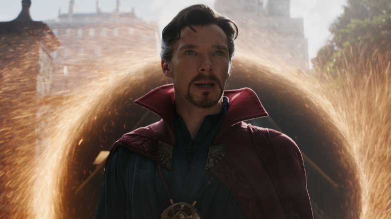 Benedict Cumberbatch as Doctor Strange in front of a portal in Avengers Infinity War