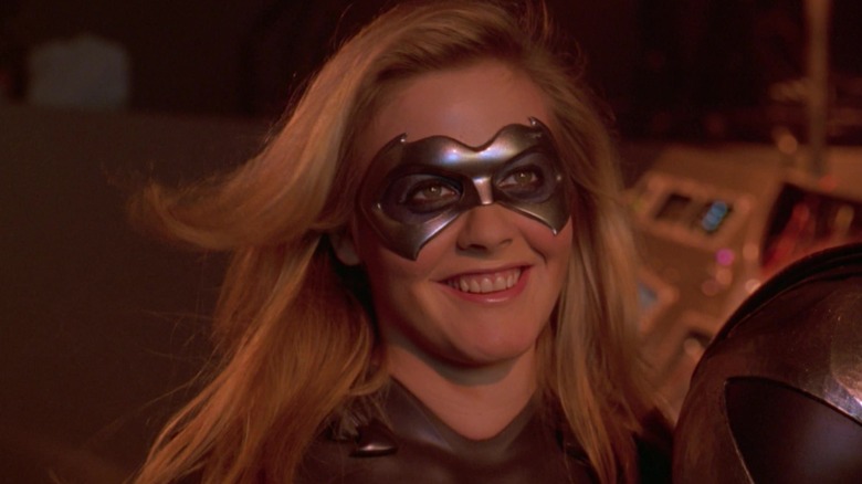 Alicia Silverstone's Batgirl smiling in Batman & Robin