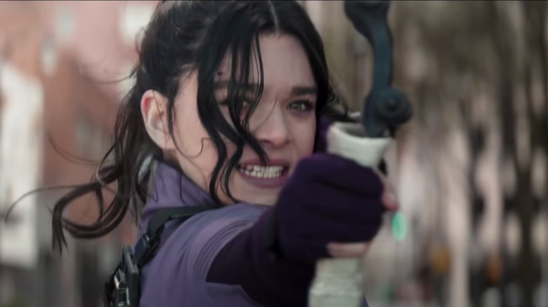 Kate Bishop fires an arrow