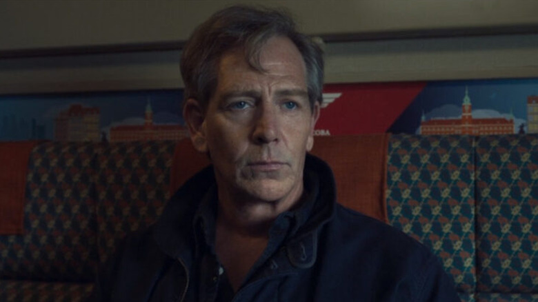 Ben Mendelsohn as Talos sitting in a traincar in Secret Invasion