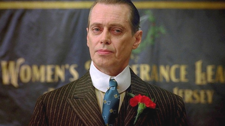 Nucky (Steve Buscemi) looking serious in Boardwalk Empire