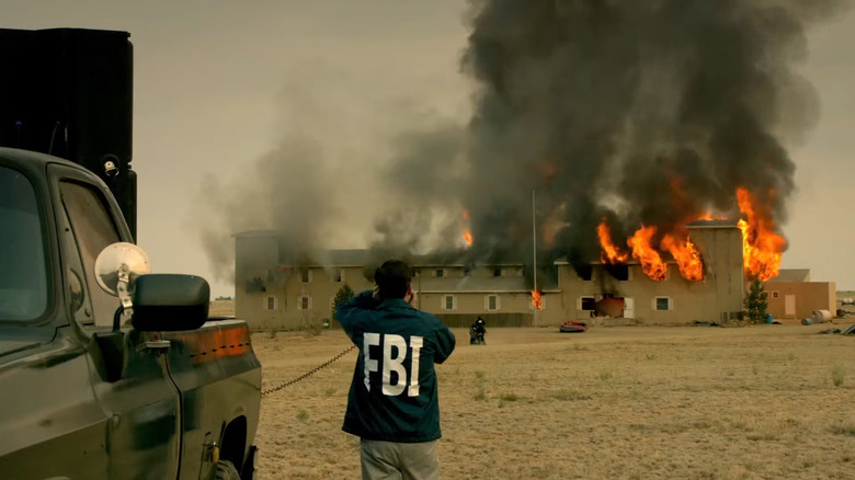 FBO officer outside compound on fire in Waco