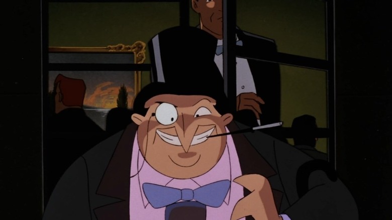The Penguin smirking