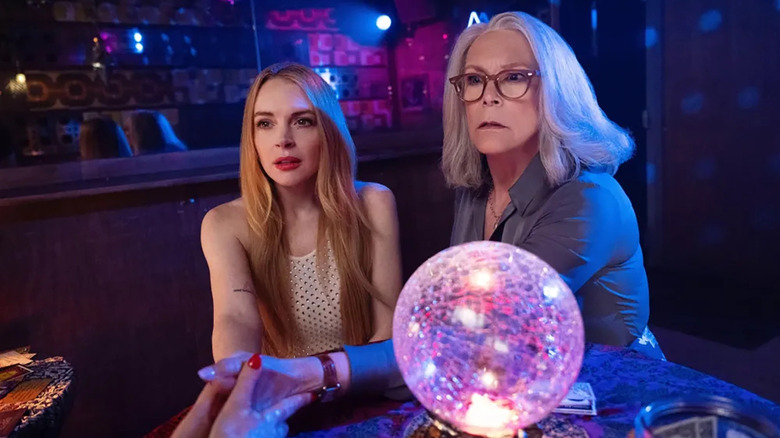 Anna and Tess Colman in front of the crystal ball in Freakier Friday