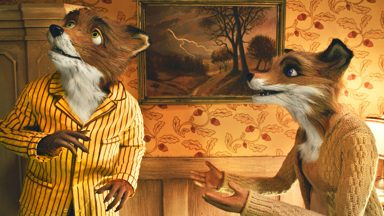 Mrs. Fox looks at Mr. Fox