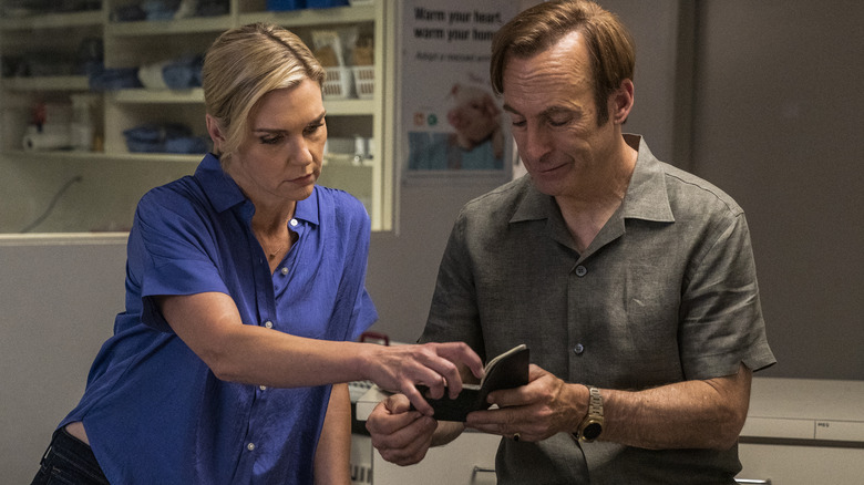 Bob Odenkirk as Jimmy McGill and Rhea Seehorn as Kim Wexler Better Call Saul 