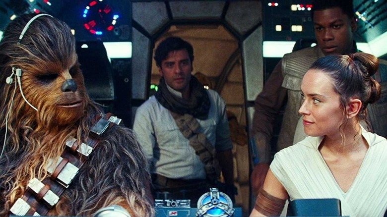 Rey in the Millenium Falcon