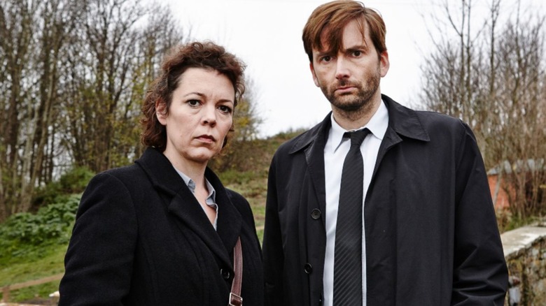 Tennant and Coleman as Alec and Ellie in Broadchurch