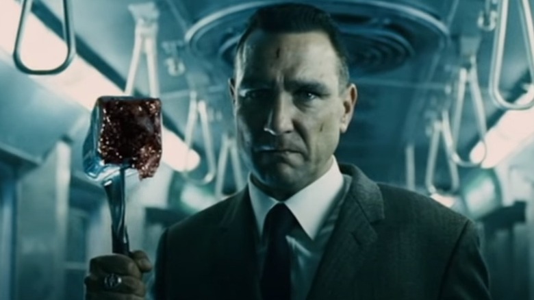 Vinnie Jones with bloody hammer