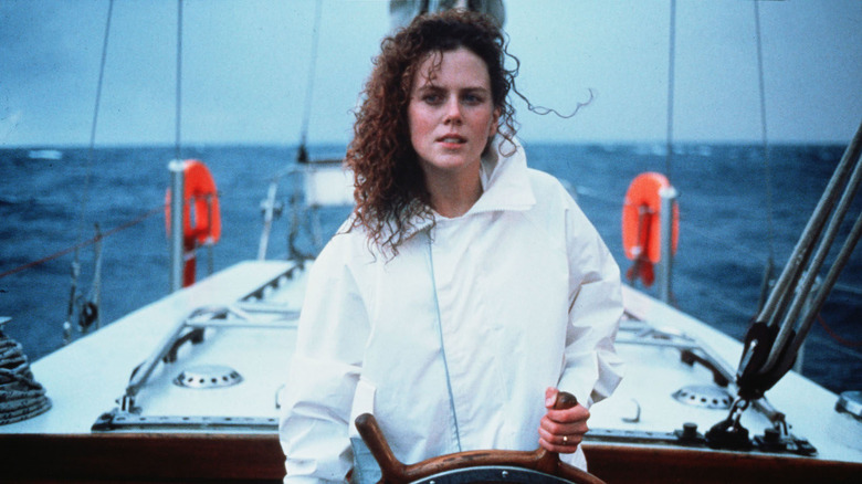 Nicole Kidman steering a sailboat