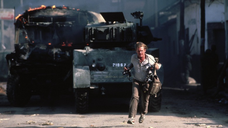 Nick Nolte outrunning a tank