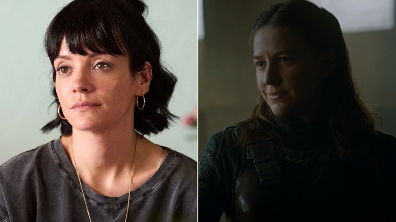 Lily Allen as Mel in Dreamland/Gemma Whelan smiling as Yara in Game of Thrones