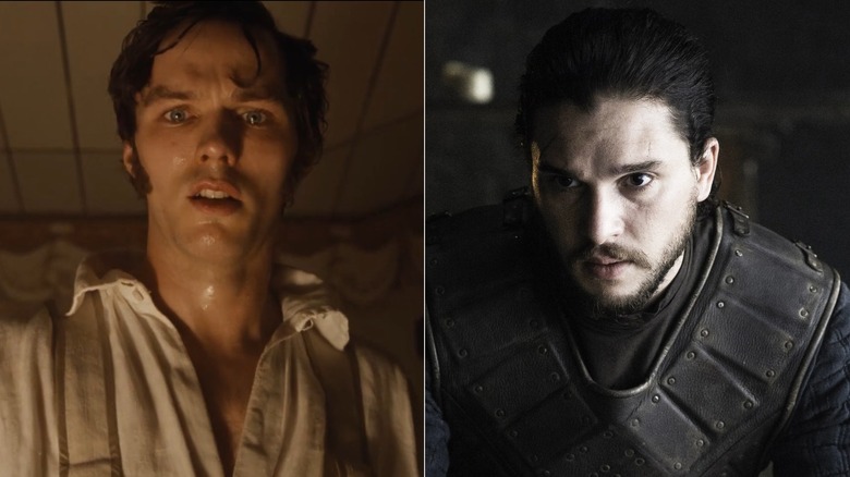 Nicholas Hoult as Thomas sweating in Nosferatu/Kit Harington as Jon Snow in Game of Thrones