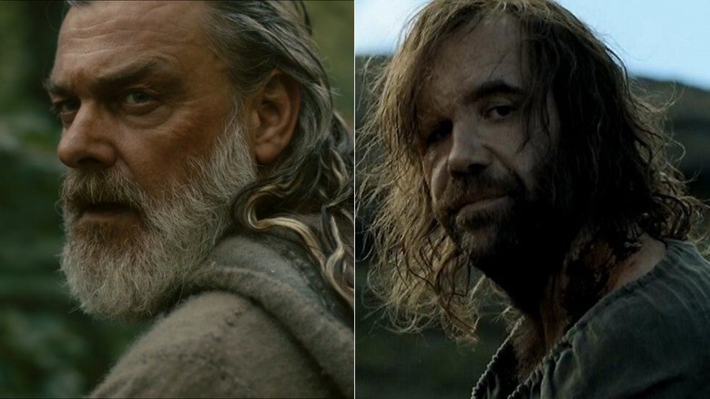 Ray Stevenson as Othere in Vikings/Rory McCann as The Hound nursing a wound in Game of Thrones