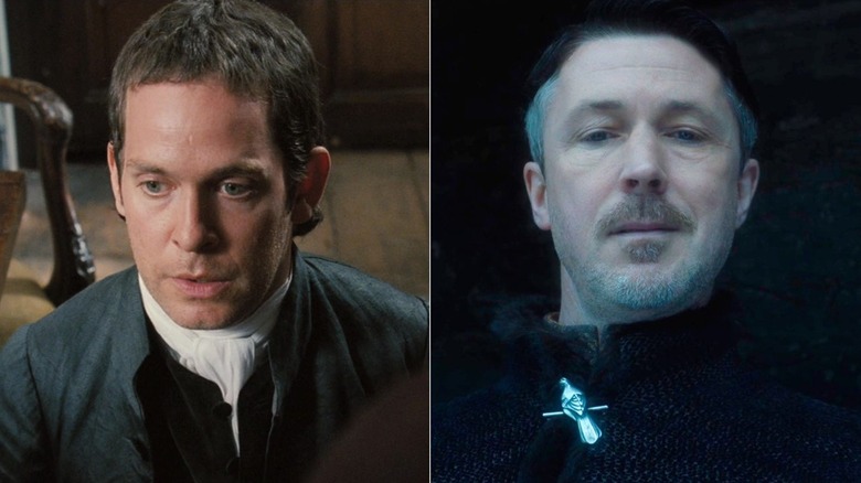 Tom Hollander as Mr. Collins in Pride & Prejudice/Aidan Gillen as Littlefinger in Game of Thrones