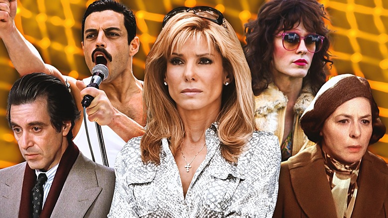 Al Pacino as Lt. Col. Frank Slade in Scent of a Woman, Rami Malek as Freddie Mercury in Bohemian Rhapsody, Sandra Bullock as Leigh Anne Tuohy in The Blind Side, Jared Leto as Rayon in Dallas Buyers Club, and Ingrid Bergman as Greta Ohlsson in Murder on the Orient Express