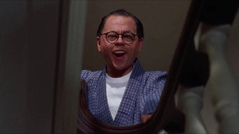 Mickey Rooney as Mr. Yunioshi shouting at Holly in Breakfast at Tiffany's