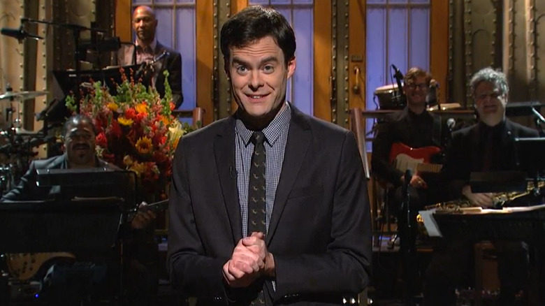 Bill Hader giving a monologue on SNL