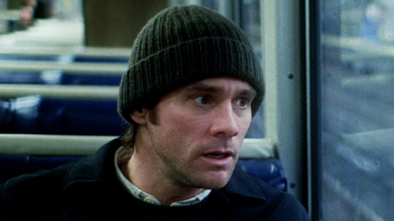 Jim Carrey starting out a window as Joel in Eternal Sunshine of the Spotless Mind