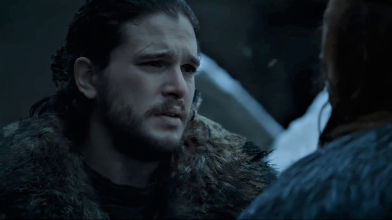 Kit Harington as Jon Snow wearing fur in Game of Thrones