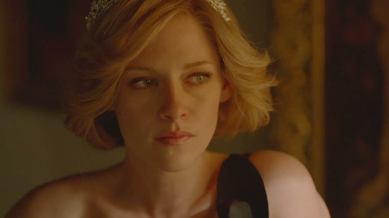 Kristen Stewart as Princess Diana looking tense in Spencer