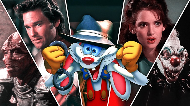 Louis Gossett Jr. as Jariba in Enemy Mine, Kurt Rusell as Big trouble in Little China's Jack Burton, Roger Rabbit, Winona Ryder as Veronica in Heathers, and one of the Killer Klowns From Outer Space