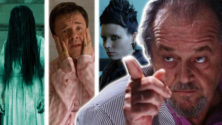 Daveigh Chase as Samara in The Ring, Nathan Lane as Albert Goldman in The Birdcage, Rooney Mara as Lisbeth Salander in The Girl With the Dragon Tattoo, and Jack Nicholson as Frank Costello in The Departed