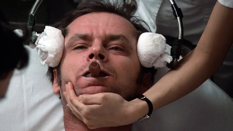 R.P. McMurphy (Jack Nicholson) receiving treatment in One Flew Over the Cuckoo's Nest