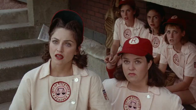 Mae (Madonna) outraged in dugout in A League of Their Own