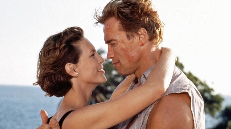 Jamie Lee Curtis as Helen and Arnold Schwarzenegger as Harry, reuniting in True Lies
