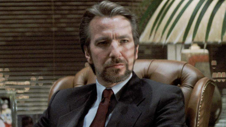 Alan Rickman as Hans Gruber plotting in Die Hard