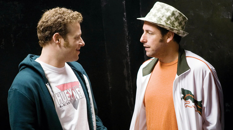 Seth Rogen and Adam Sandler as Ira and George talking in Funny People