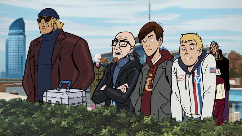 The Venture family looks out at the horizon in The Venture Bros.
