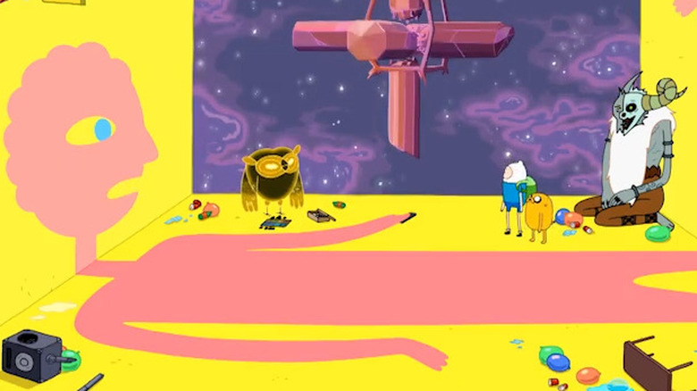Prismo shows the citadel to his friends on Adventure Time