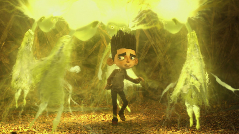 Norman, voiced by Kodi-Smit McPhee, surrounded by ghosts in ParaNorman
