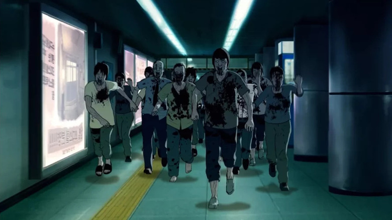 an infected horde, attacking in Seoul Station